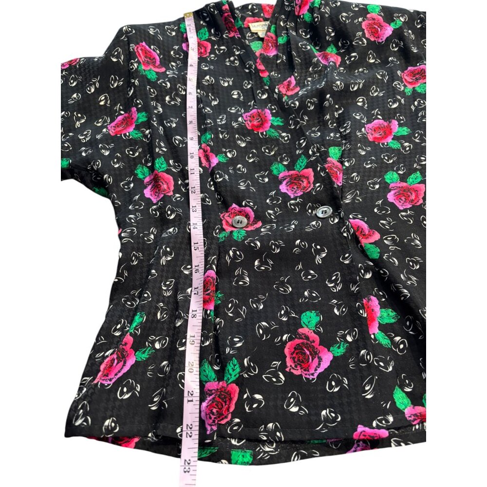 Jason Prescott Petite Silk Skirt‎ Set sz 8P Floral Asian 80s 2-Piece Vintage - Picture 9 of 11